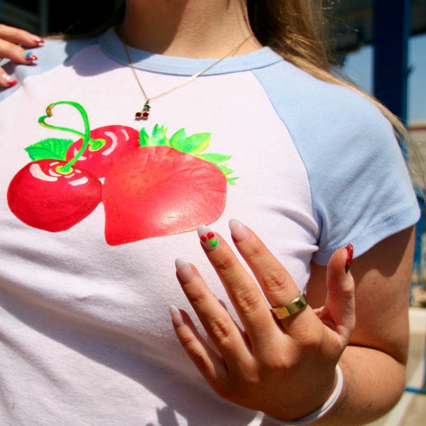 Straw-cherry Baby Tee (XS-2XL)