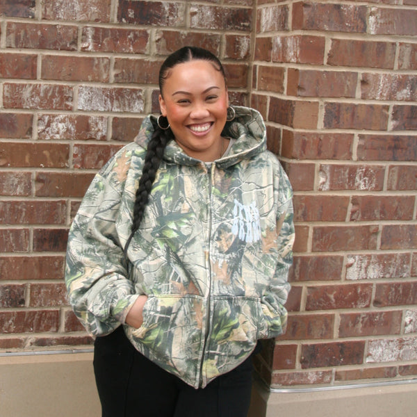 VINTAGE CAMO ZIP-UP HOODIE