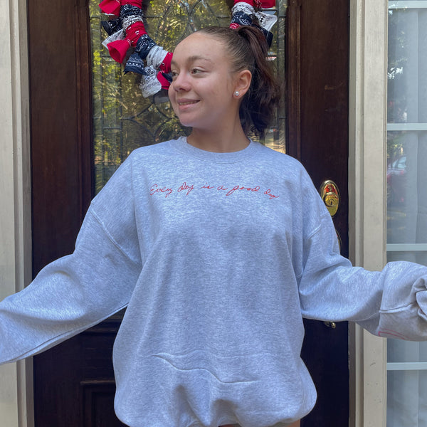 Smiley Every Day is a Good Day Crewneck - Ash Grey (S-4XL)