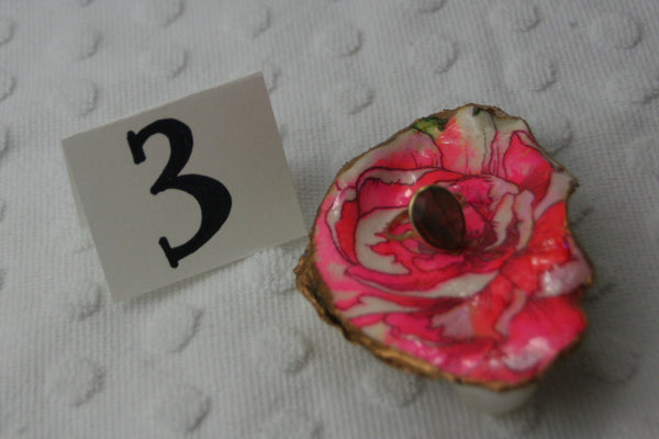 Oyster Trinket Dish (Pink Flowers 3)