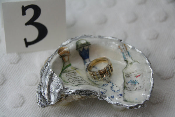 Oyster Trinket Dish (Silver Tequila)